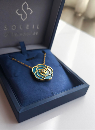 Rose- Long Necklace (Turquoise)